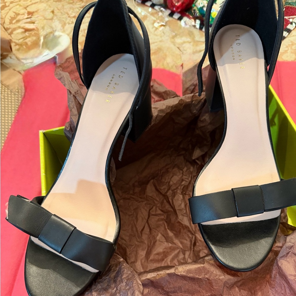 Ted Baker Black Ankle Strap Heels